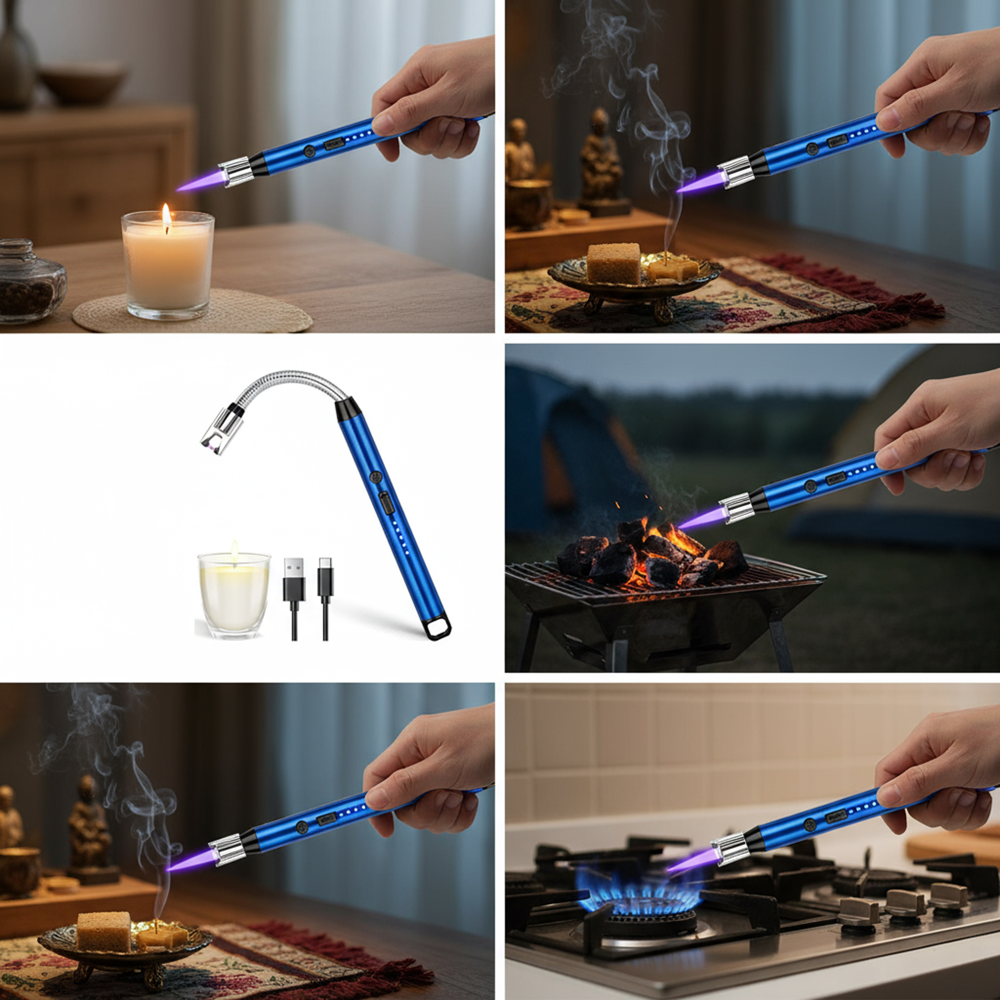 قدّاحة لهب إلكترونية حديثة قابلة لإعادة الشحن - الصورة 5