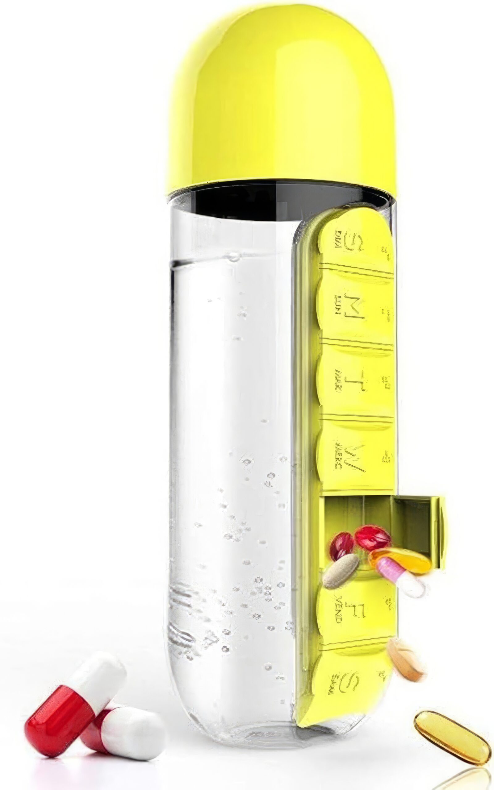 • زجاجة مياه ومنظم دواء 2 في 1 - الصورة 3