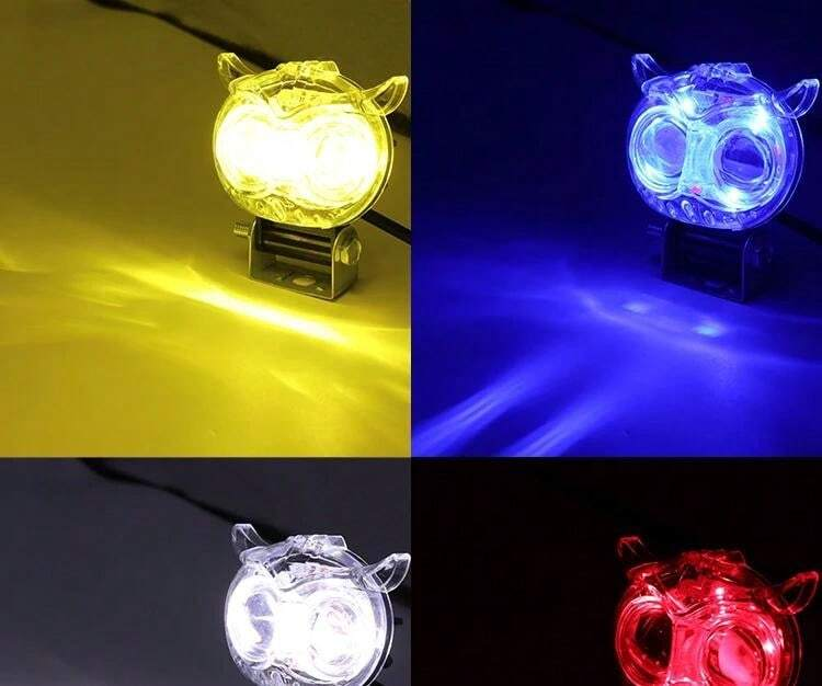 • عرض قطعتين ليد البومة 2 عدسة للسيارة والموتوسيكل شفاف - الصورة 7