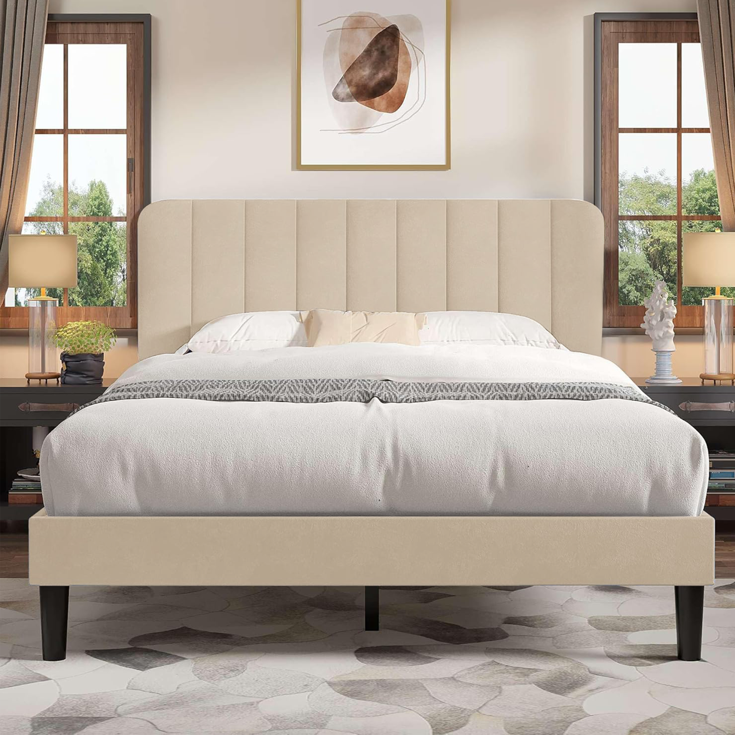 كفر ظهر السرير 120 سم بيج - الصورة 2